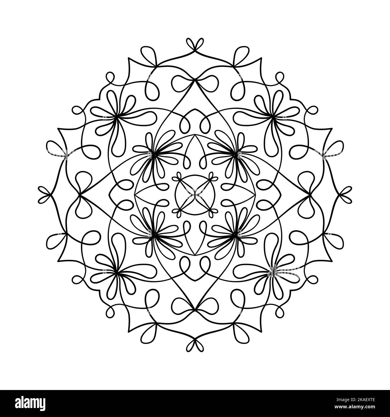 Mandala illustration for coloring book page or other creative project ...