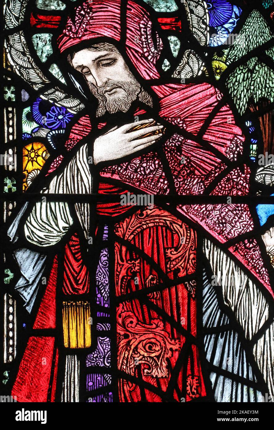 Detail of the Harry Clarke stained glass windows in the old Presentation Convent in Dingle Stock