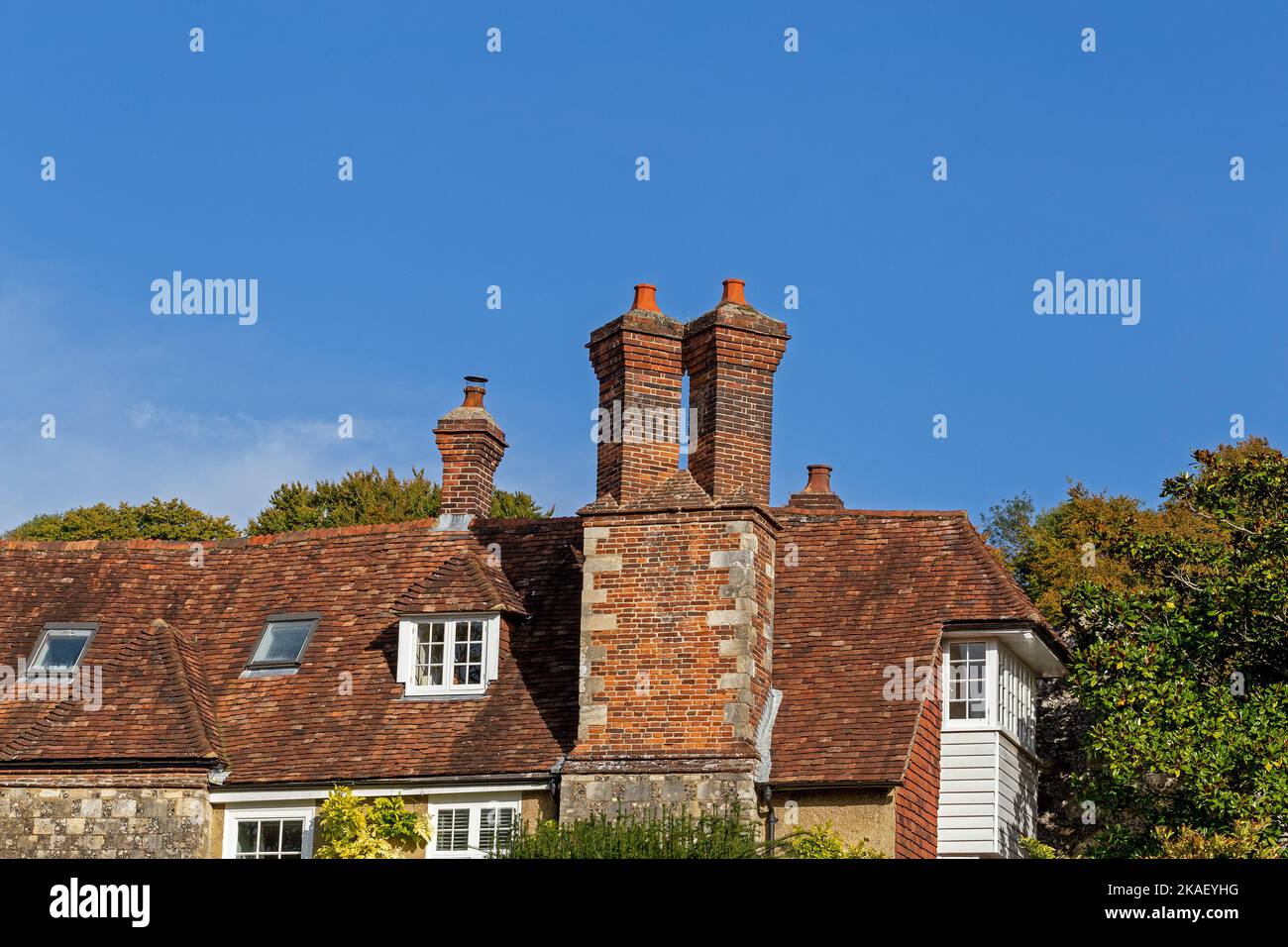 Roof and chimneys, Winchester, Hampshire, England, Great Britain Stock Photo