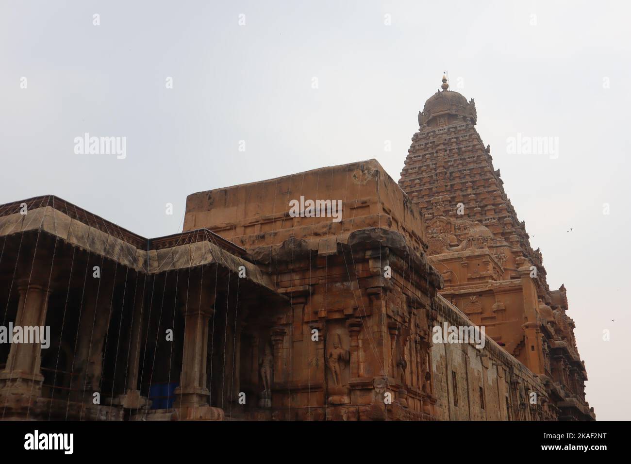 The thousand-year-old Peruvudaiyar temple built by king Raja Raja Cholan. Stock Photo