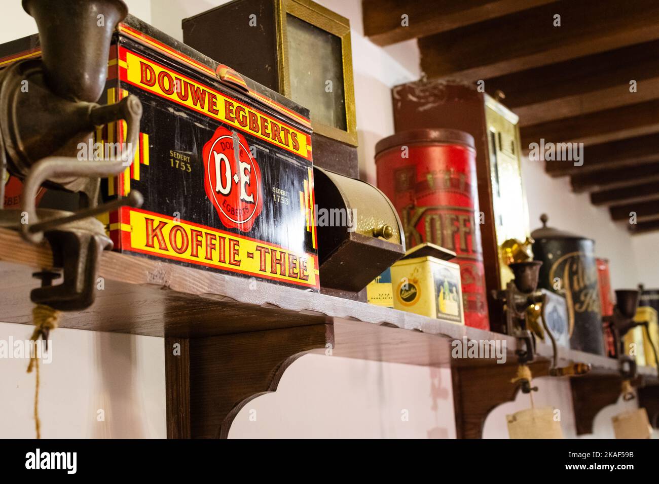 Dubai, UAE 12th october, 2022 old vintage retro coffee containers on