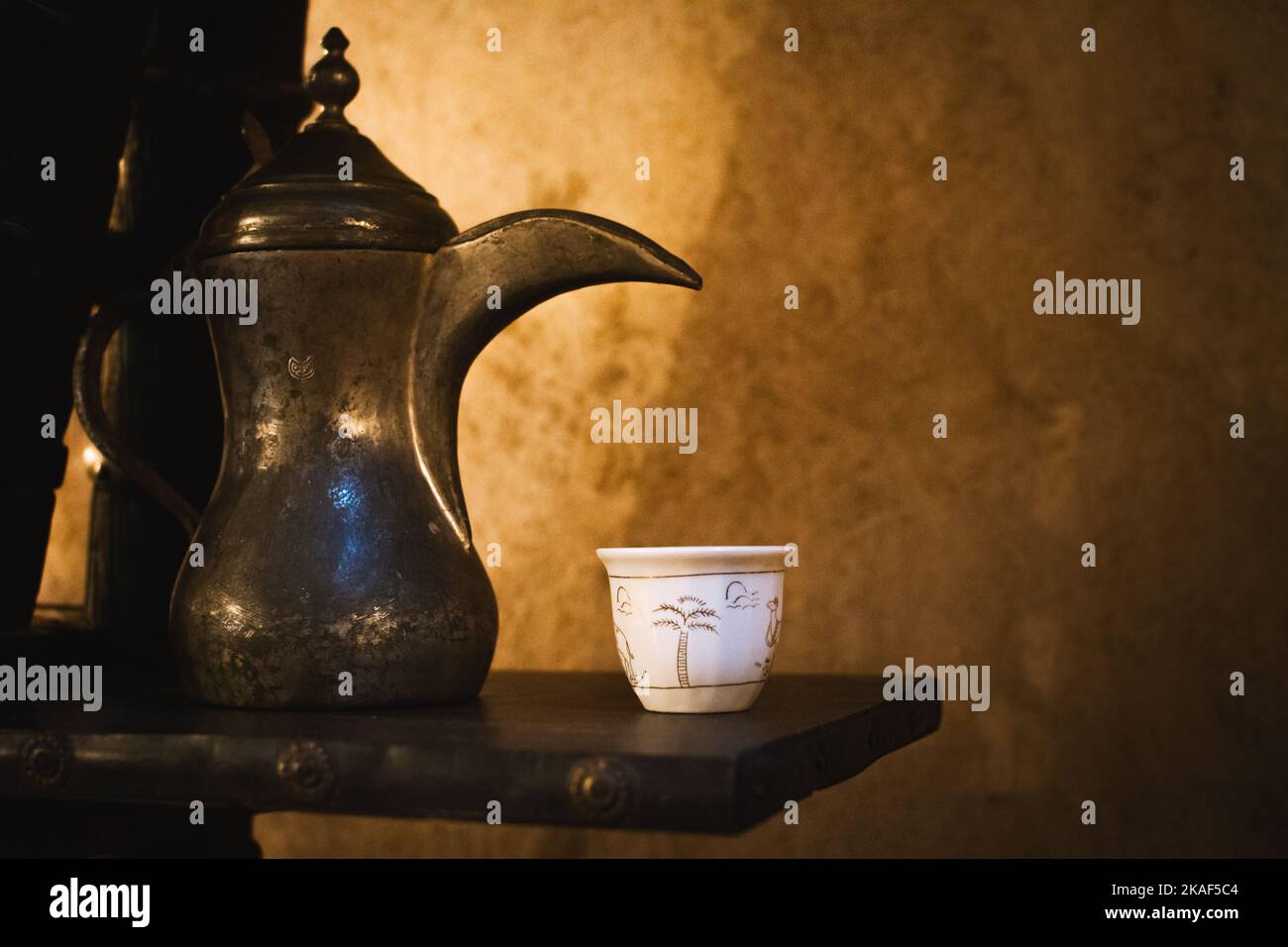 Dubai, UAE 12th october, 2022 side view coffee set up of one white