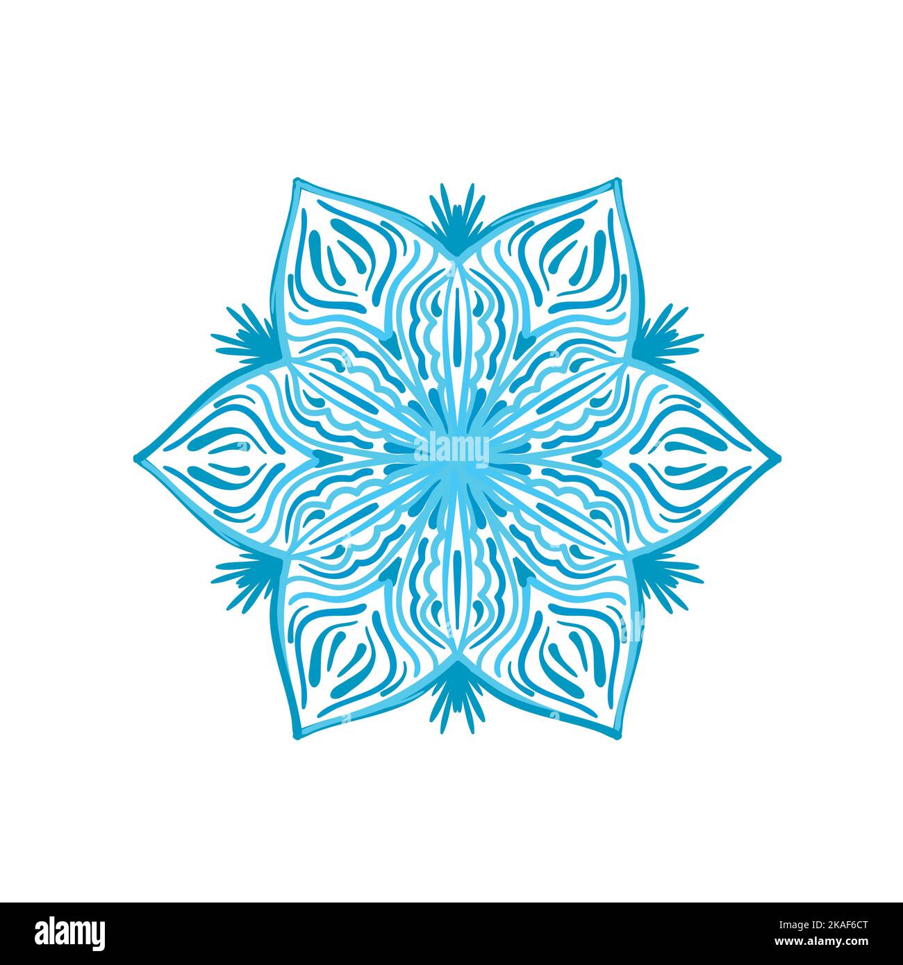Round ornament of lace snowflake. Vector design element. Ornamental ...