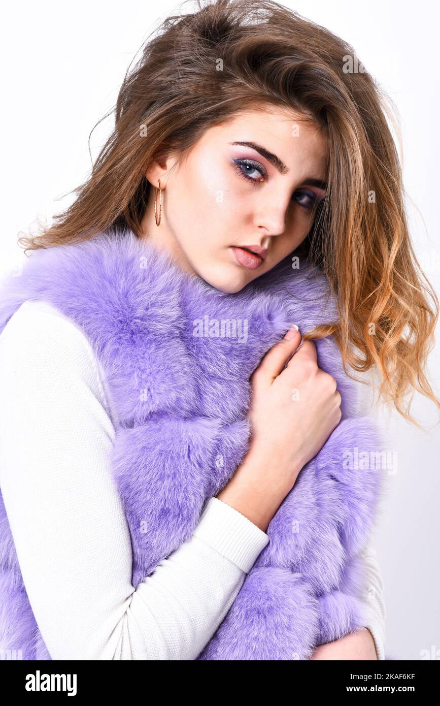 Mauve store fur vest