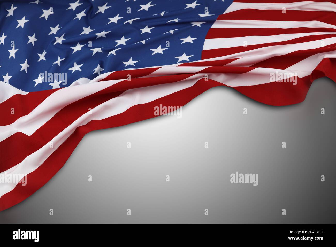 American flag on grey background Stock Photo