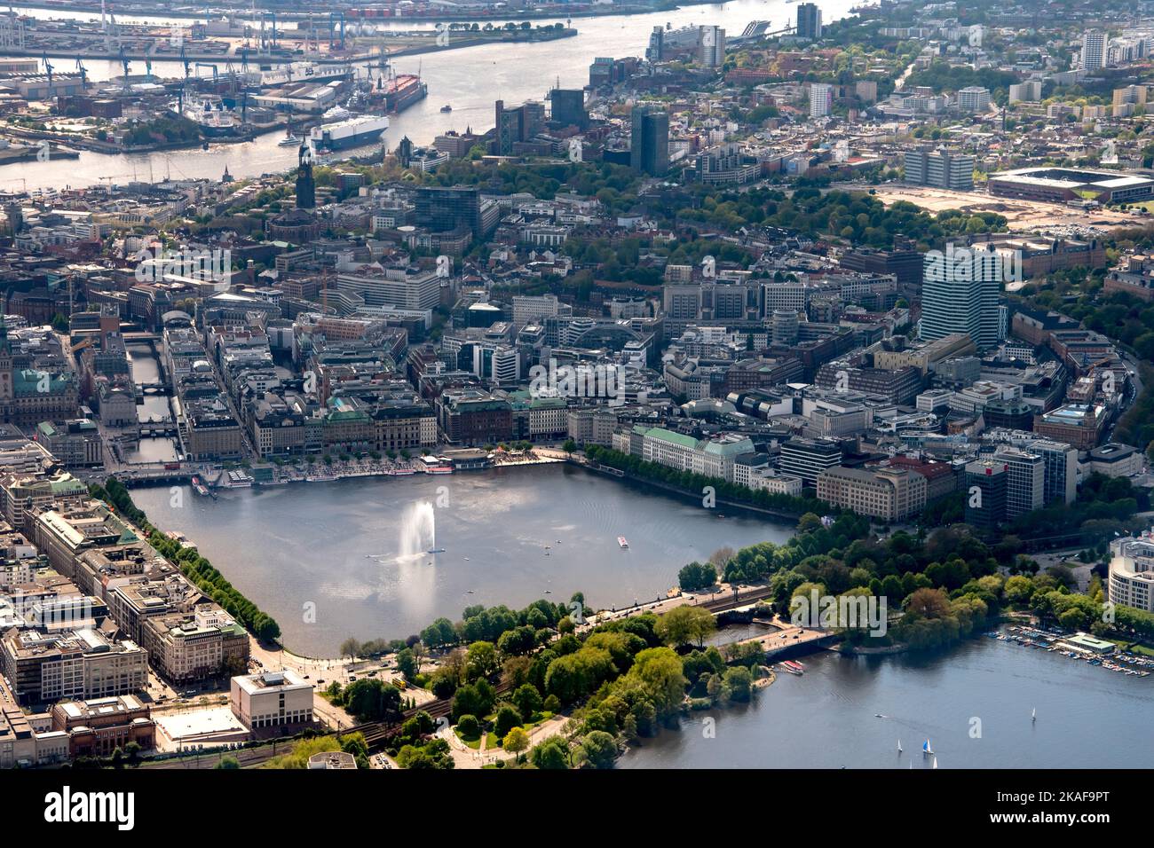 Hamburg von oben Panoramaflight over Hamburg Germany Stock Photo Alamy