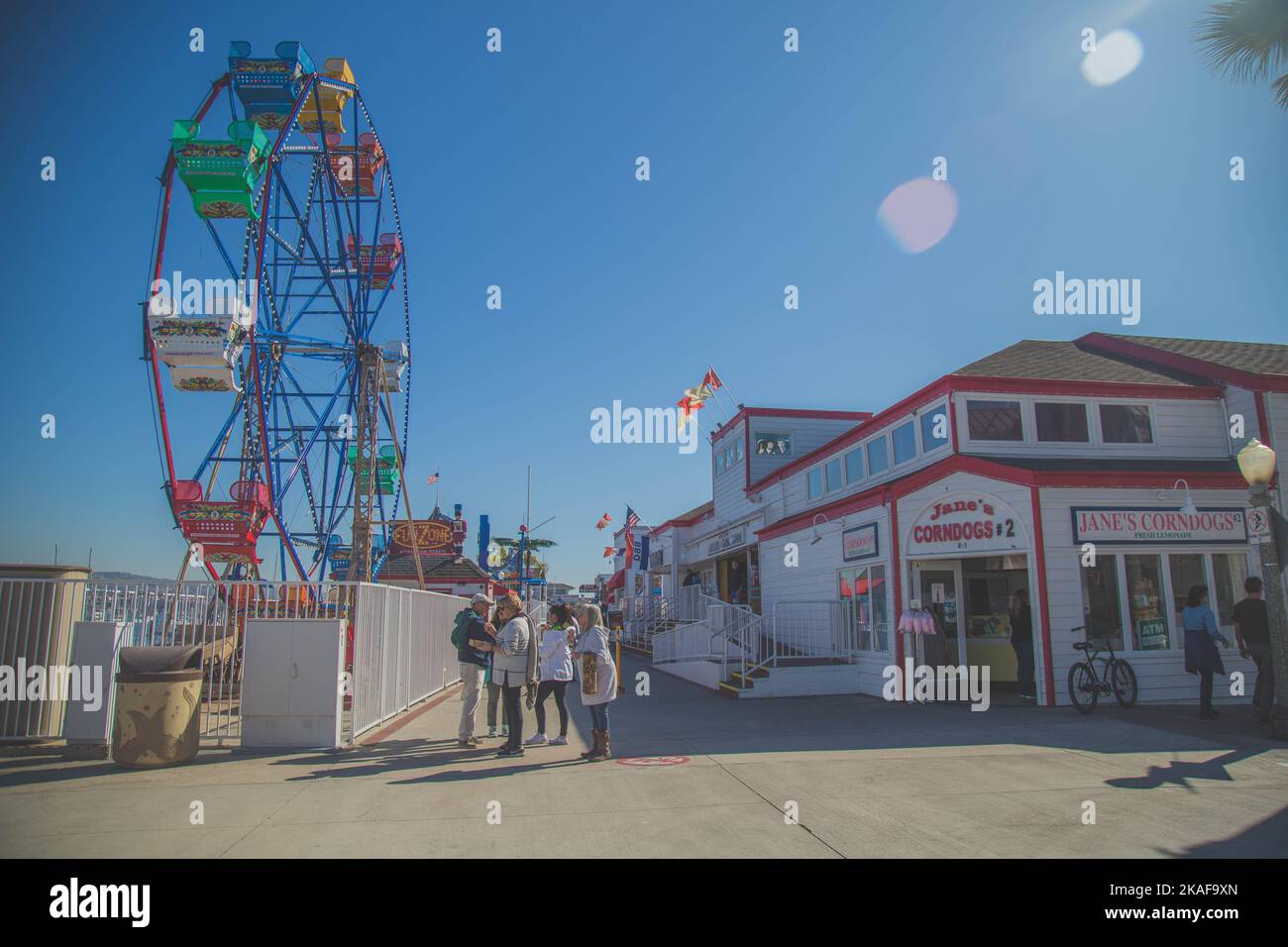A Ferris wheel with colorful seats in Orange County Stock Photo Alamy