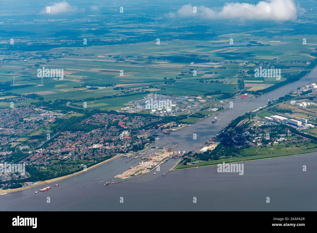 Hamburg von oben Panoramaflight over Hamburg Germany Stock Photo Alamy