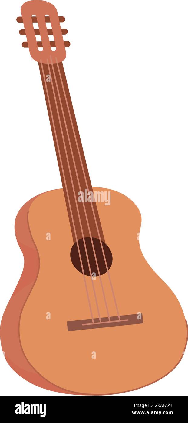 Guitar icon. Music string instrument color symbol isolated on white ...