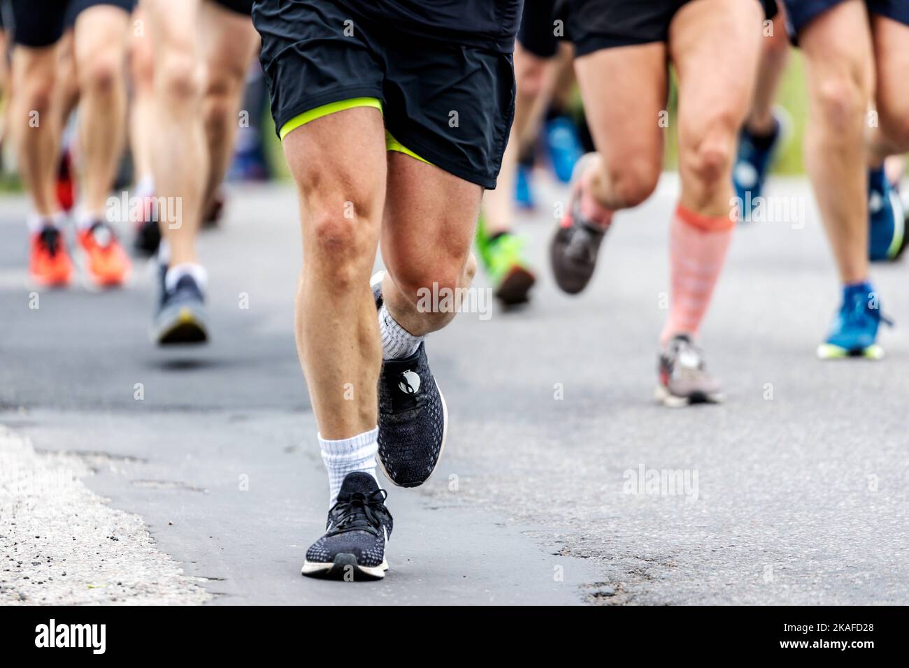 runners in marathon race Stock Photo