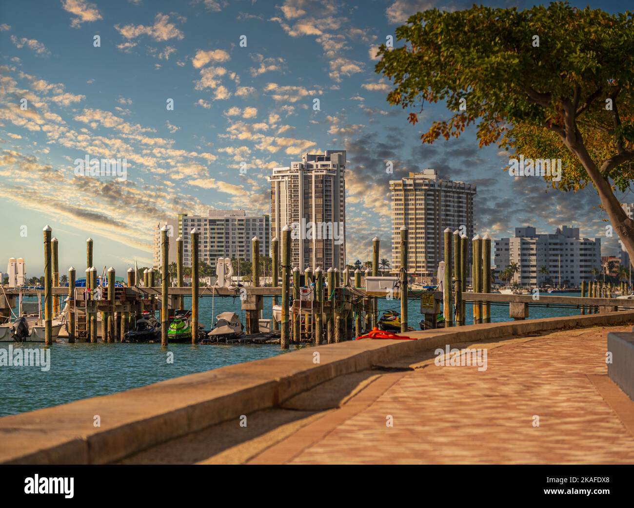 Normandy Isles seen from a pier in Miami Beach Stock Photo Alamy