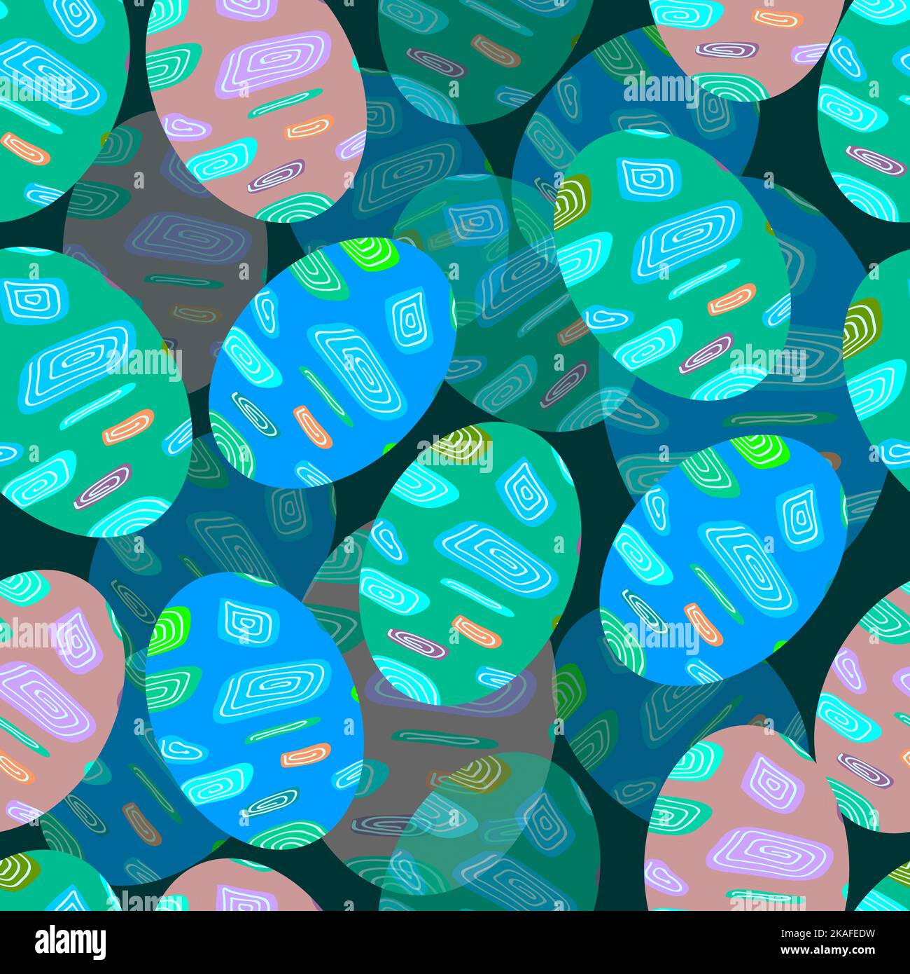 Vector seamless doodle easter pattern with Easter eggs for easter ...
