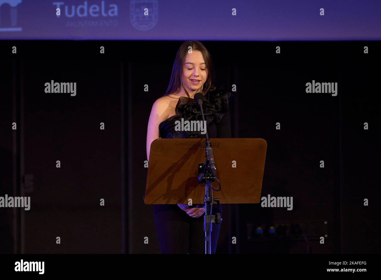 Tudela. Spain. 20221102,  Carla Quilez attend the 22nd edition of the City of Tudela 'Opera Prima' Film Festival, tribute to Pilar Miro at Moncayo Cinema on November 2, 2022 in Tudela, Spain Credit: MPG/Alamy Live News Stock Photo