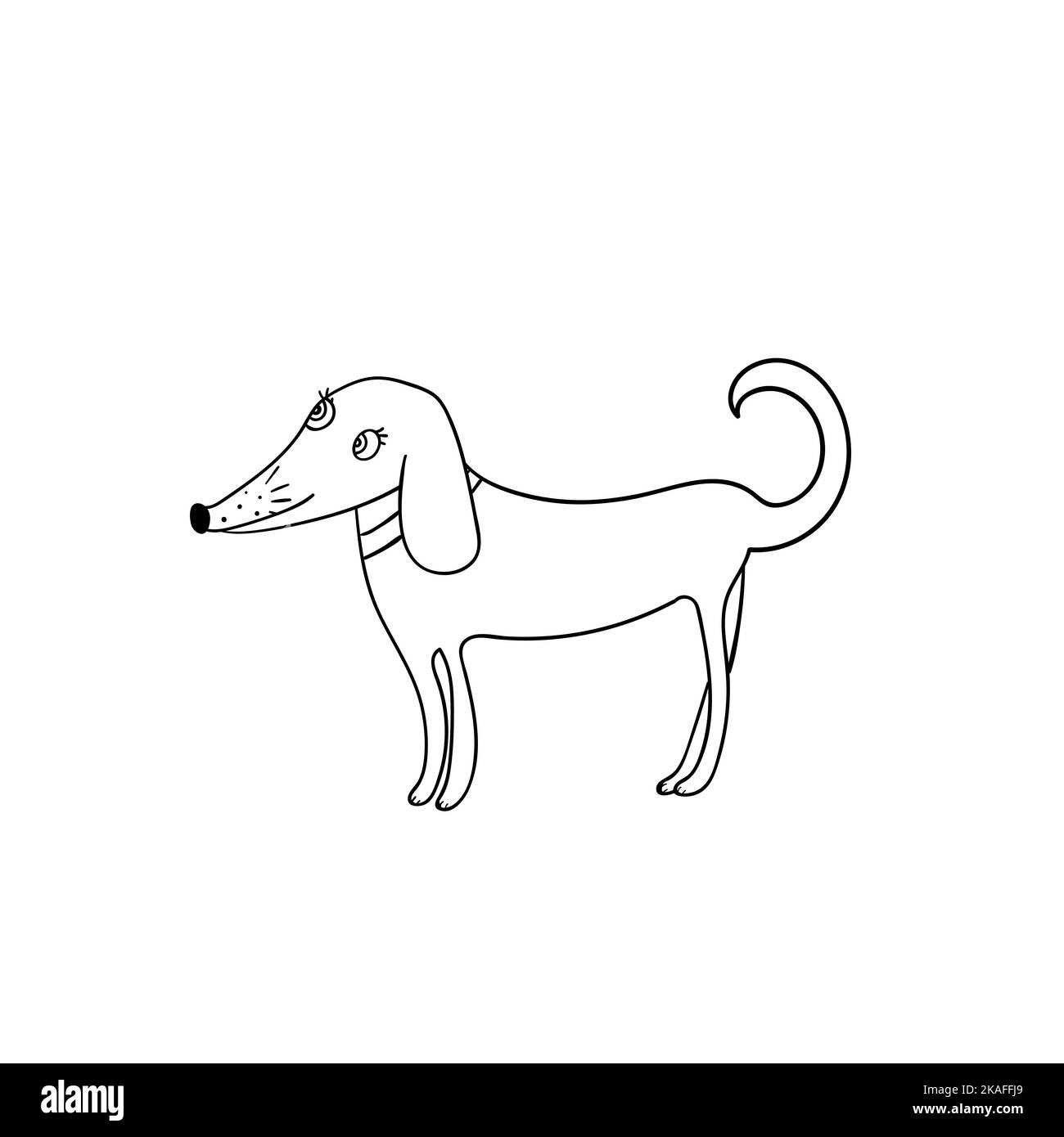 Vector illustration of cute cartoon style dog Stock Vector