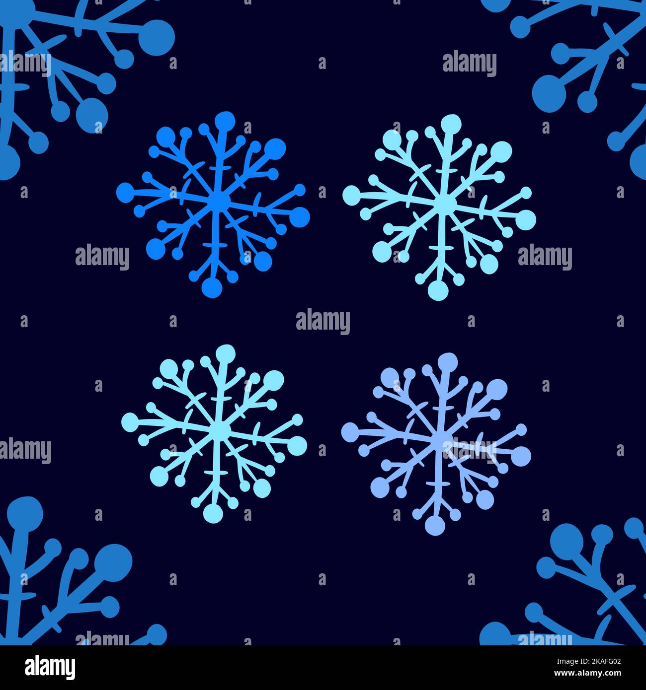 Seamless background. Abstract pattern with blue snowflakes. Vector ...