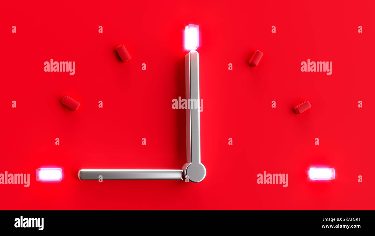 Red 3d Clock Time 9 O Clock Pm Am Silver Needle Backlit Dial Light 3d red-3d-clock-time-9-o-clock-pm-am-silver-needle-backlit-dial-light-3d