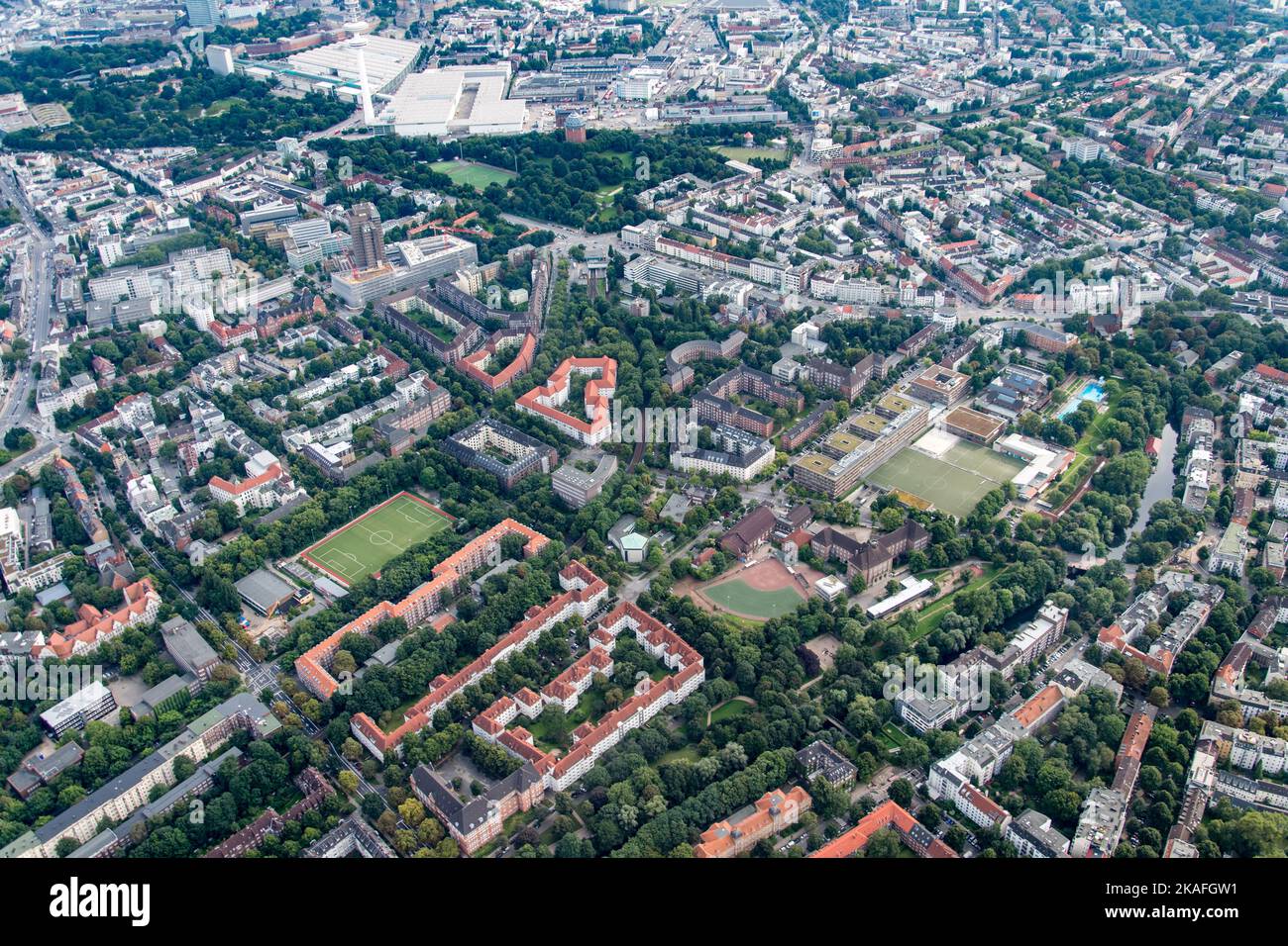 Hamburg Germany from above Hamburg Deutschland von oben Stock Photo