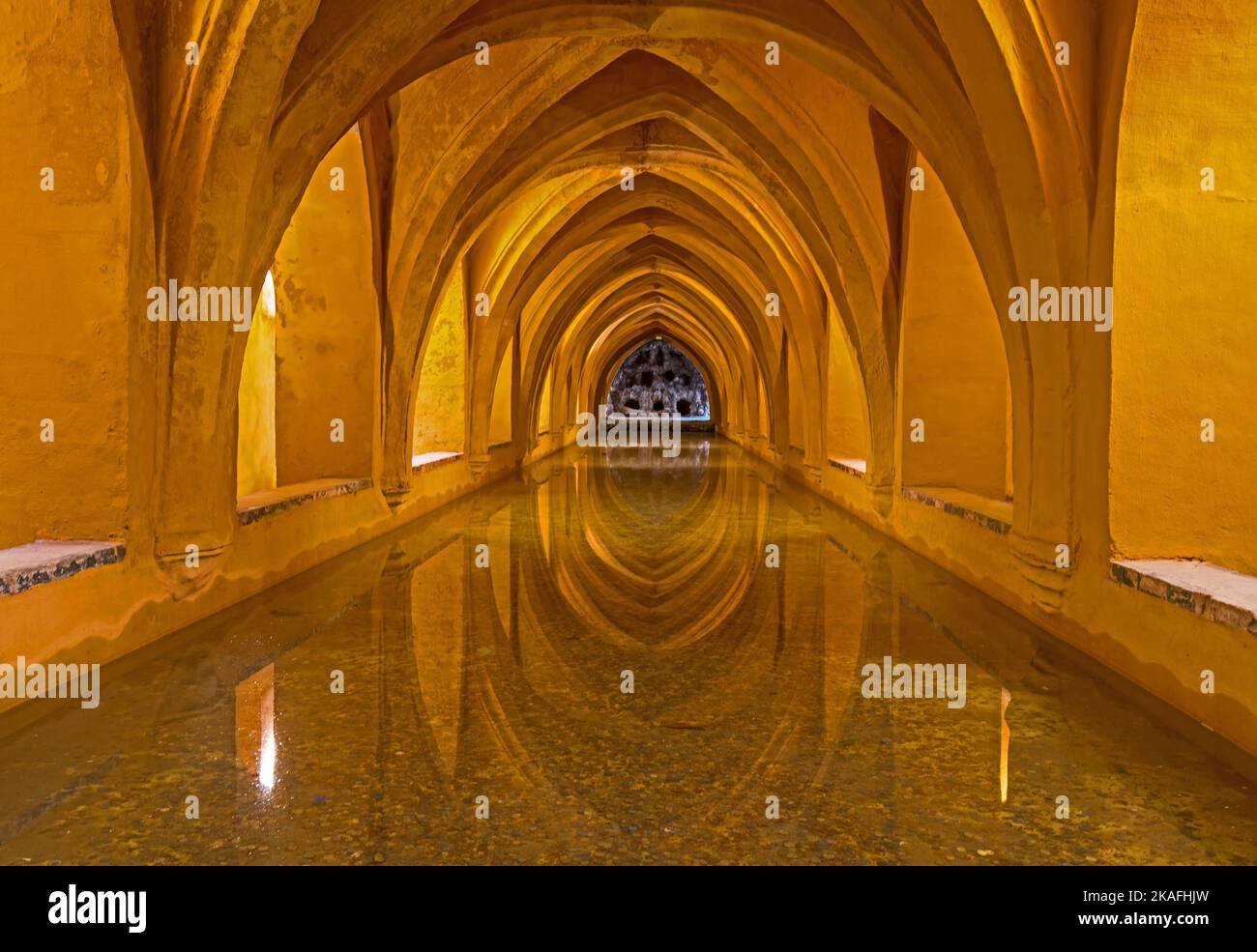 An image of the baths of Maria de Padilla located in the Alcazar Seville Stock Photo
