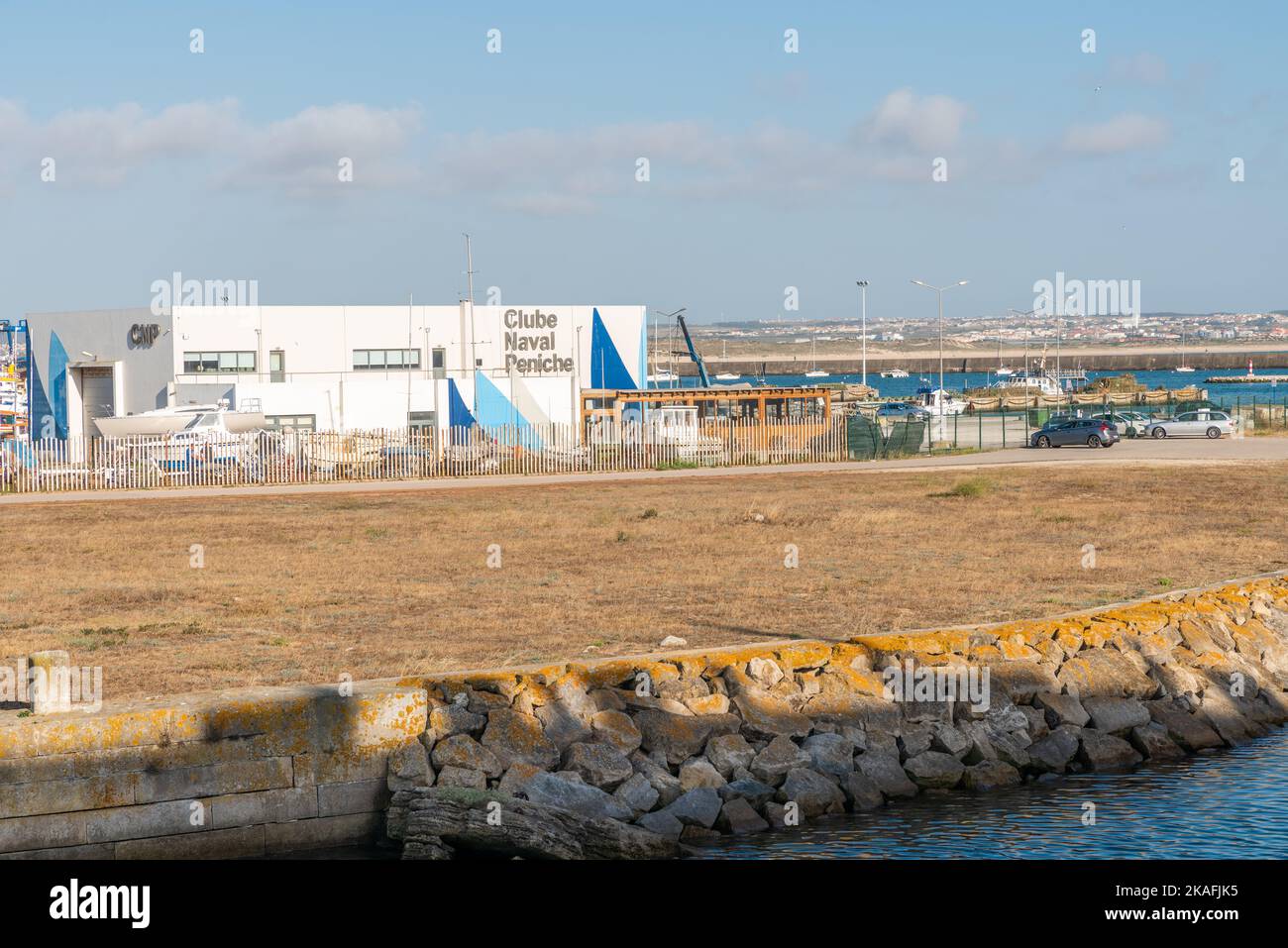 The building of the Clube Naval de Peniche in the city of Peniche, Leiria, Portugal Stock Photo
