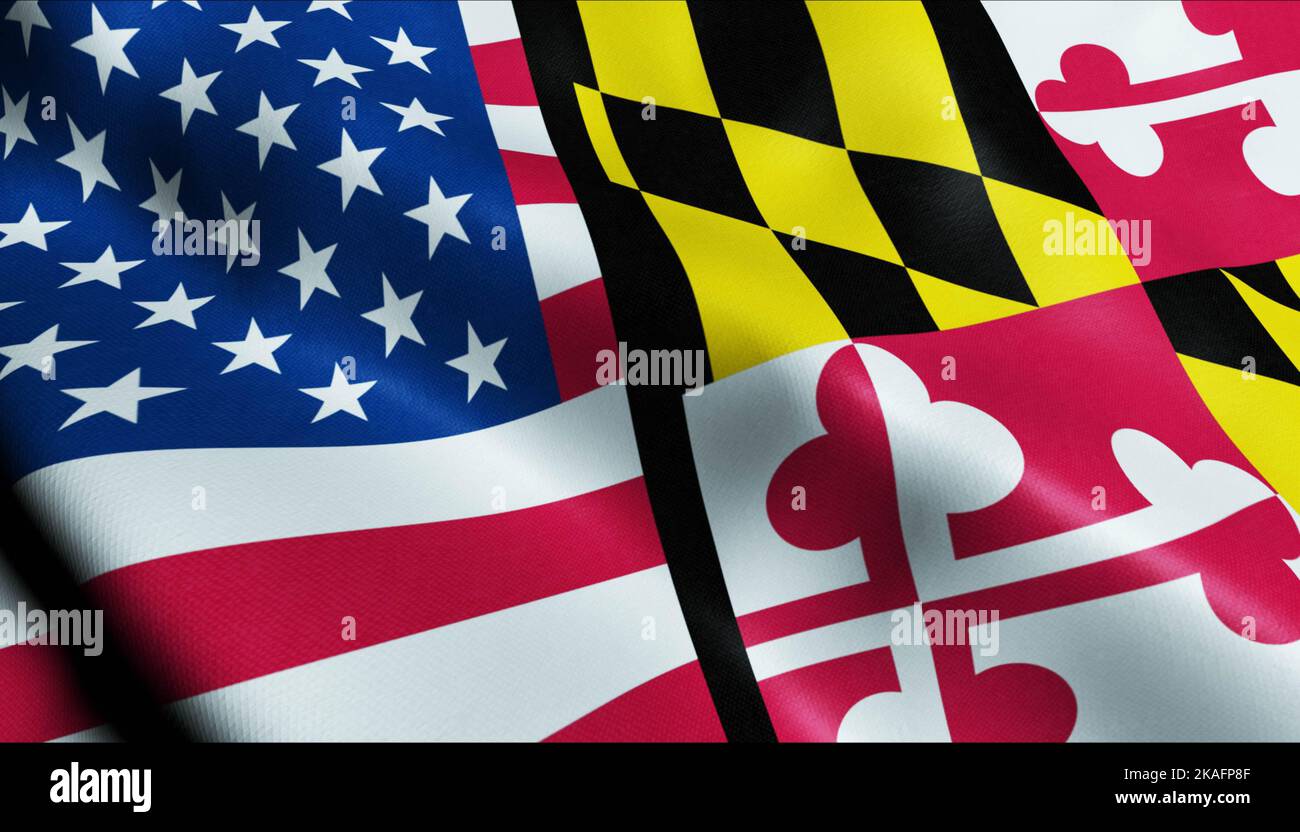 Maryland state 3d map hi-res stock photography and images - Alamy