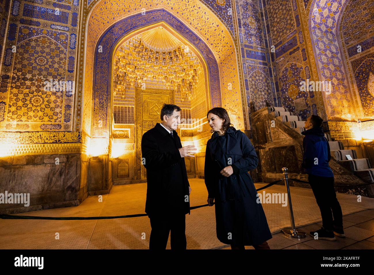 (LR) Vladimir Norov, Foreign Minister of Uzbekistan, and Annalena ...