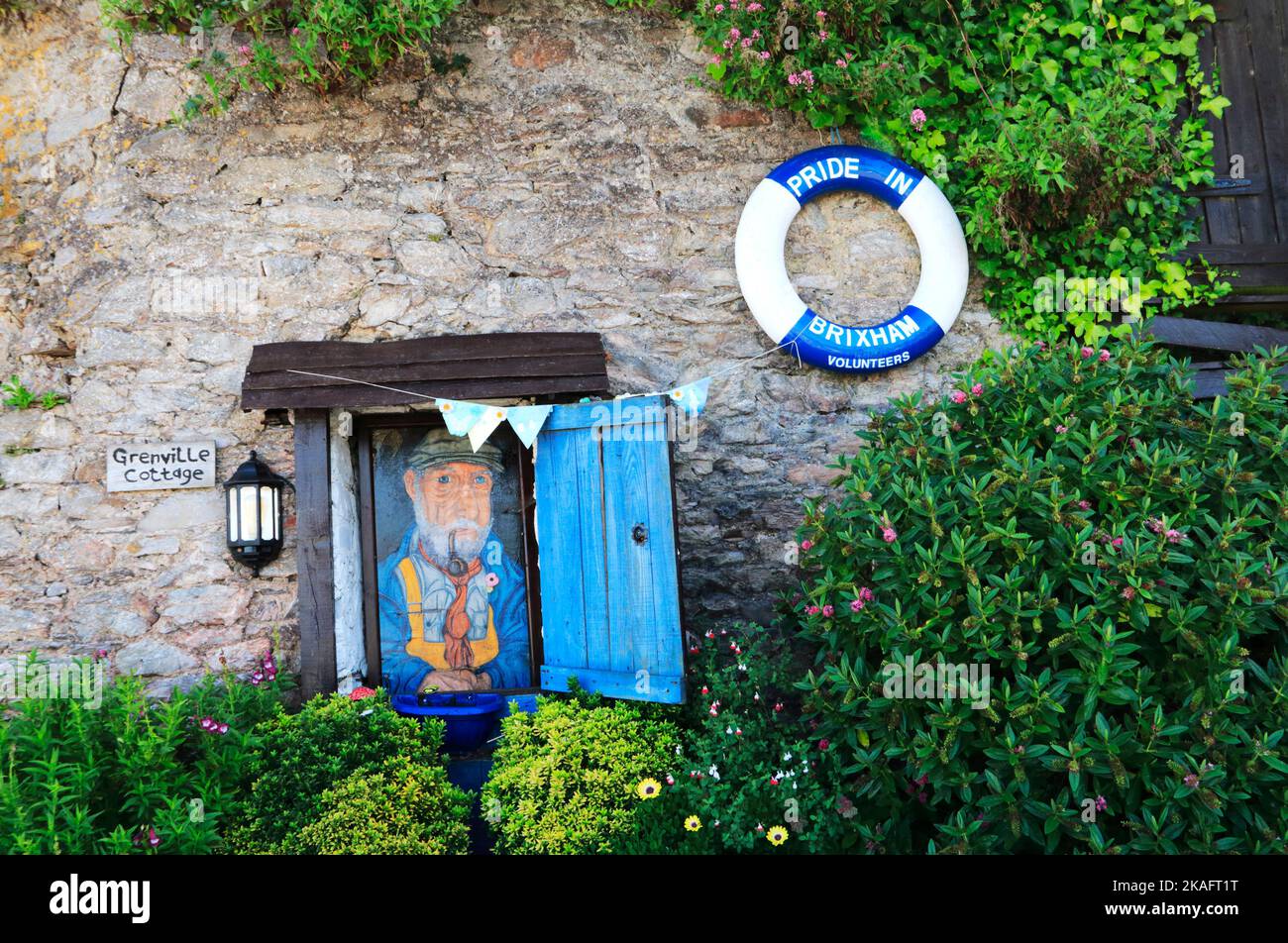Pride in Brixham volunteers artwork in a garden in Brixham, Devon Stock