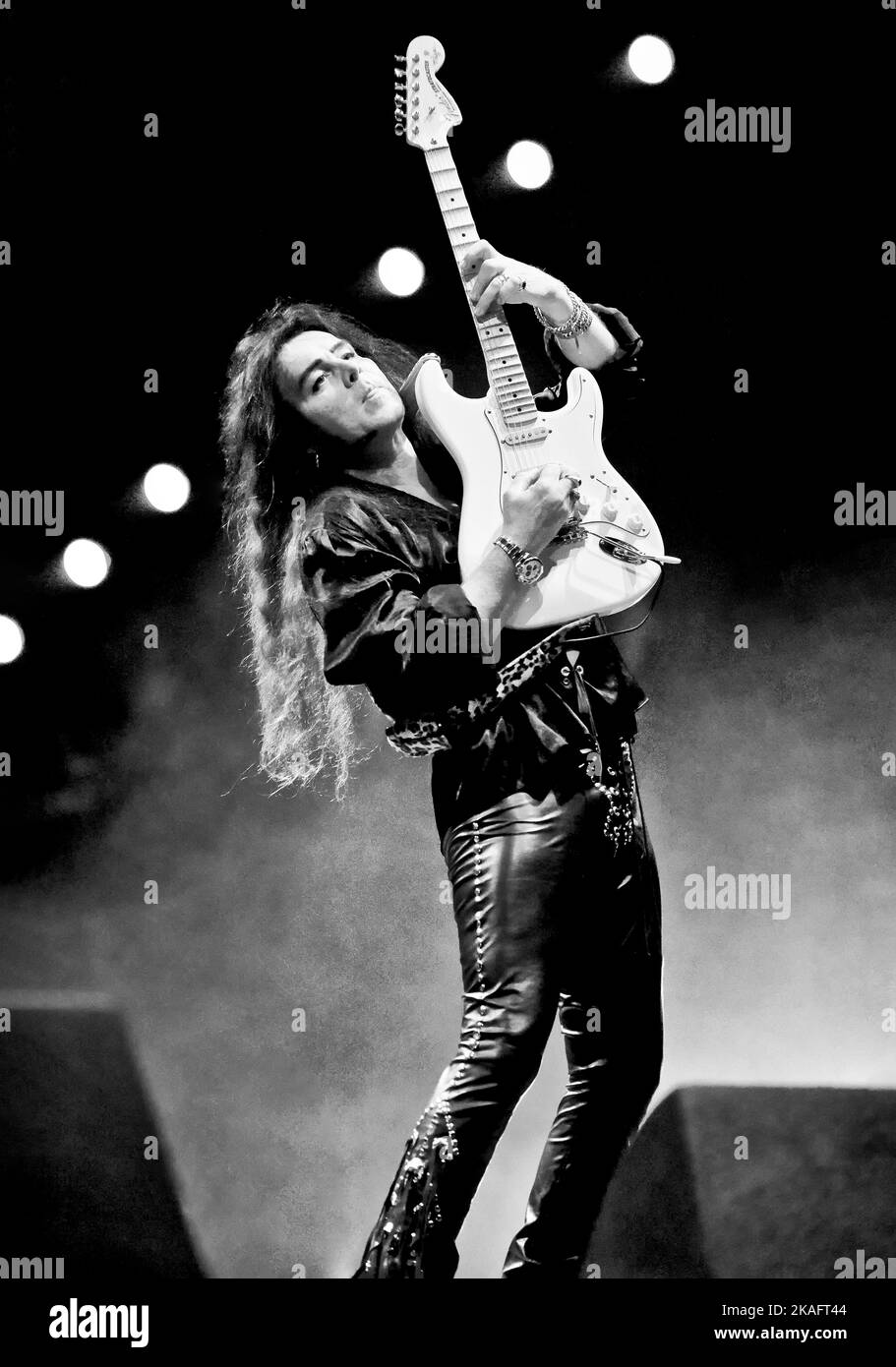 September 17, 2016, Irvine California, Yngwie Malmsteen on stage at the Sirius XM Hair Nation Fest Stock Photo