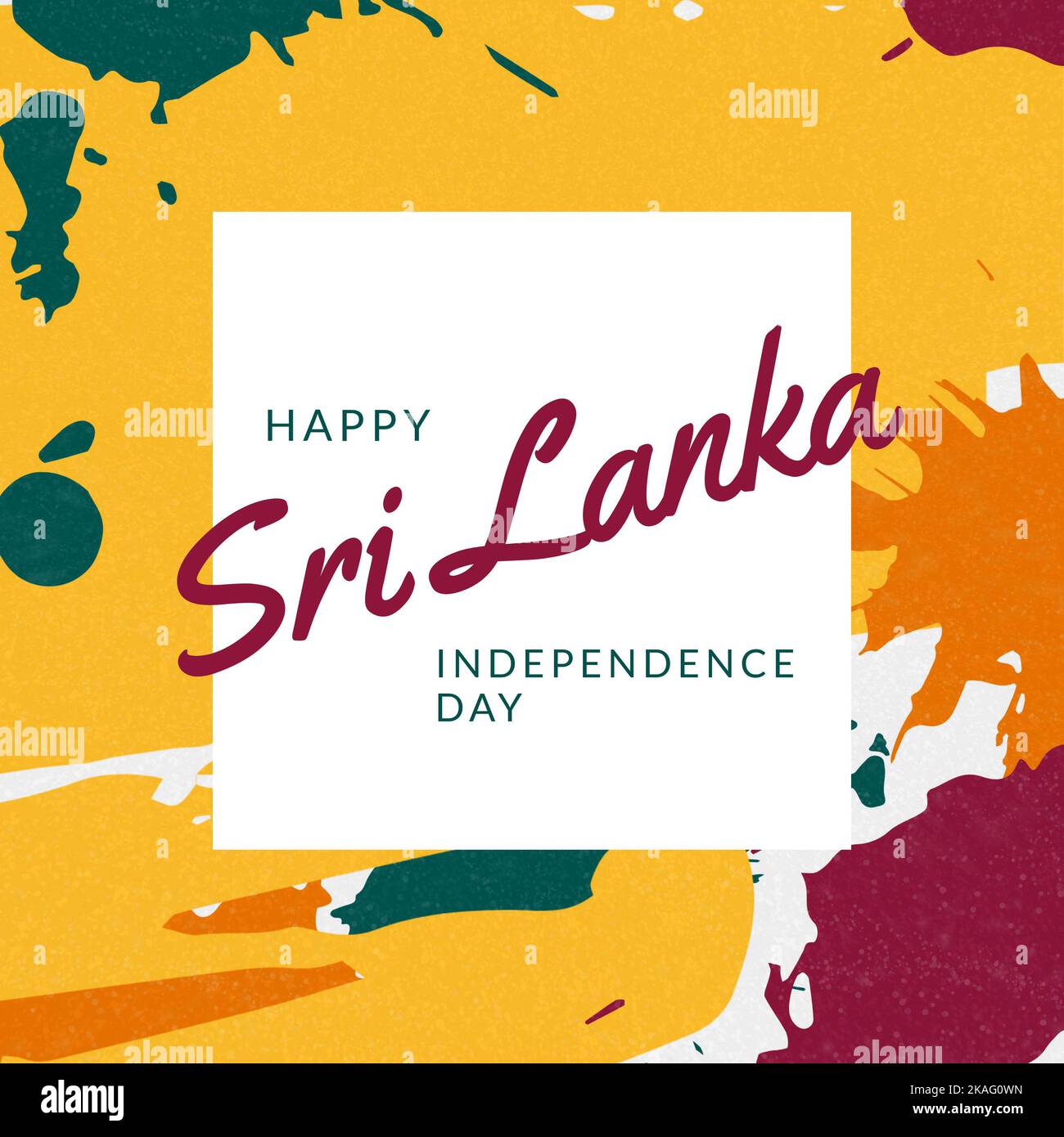 Composition of sri lanka independence day text over colourful