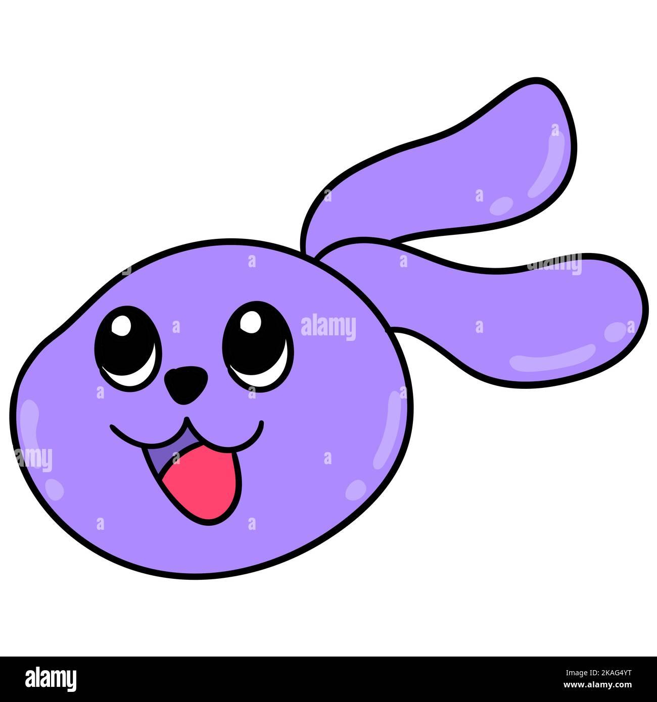 A cartoon doodle of a purple rabbit head Stock Vector Image & Art - Alamy