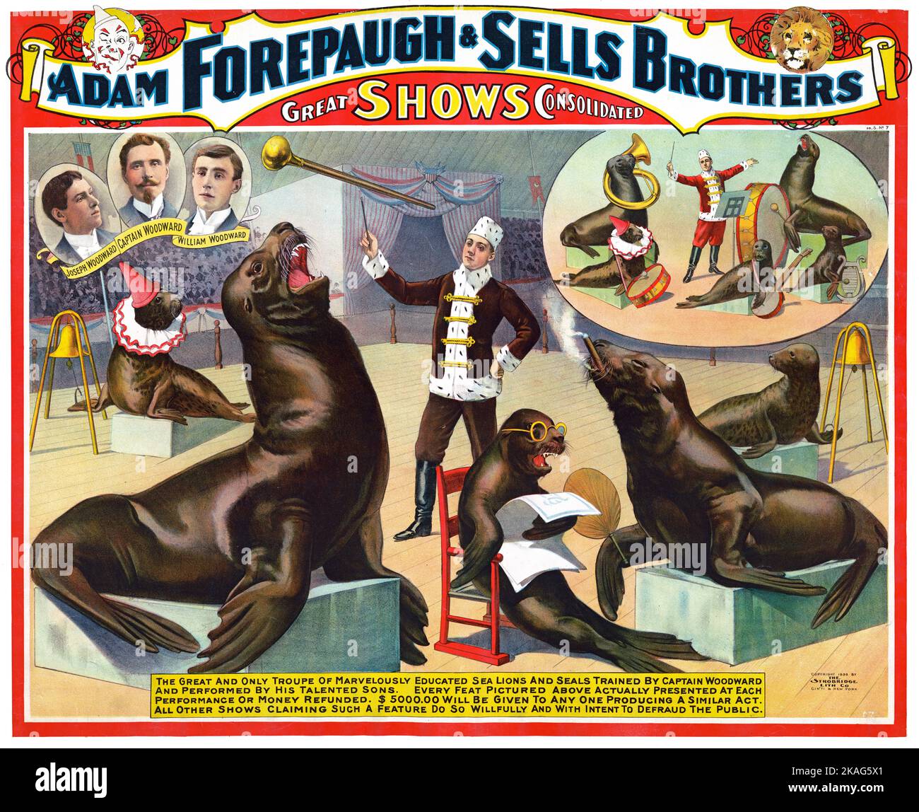 Circus poster Adam Forepaugh & Sells Brothers great shows