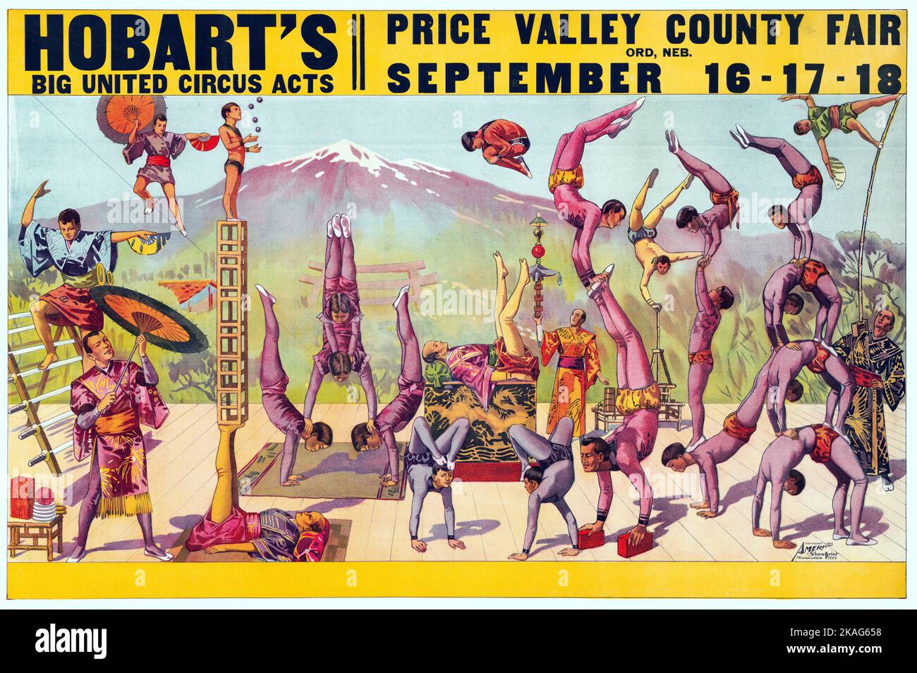 Hobart's big united circus acts. Price Valley County fair. Vintage ...