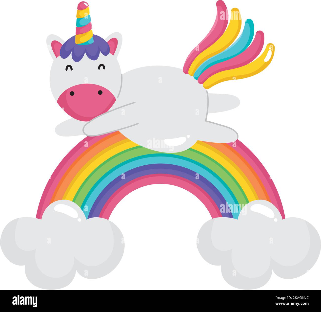kawaii unicorn and rainbow Stock Vector Image & Art - Alamy