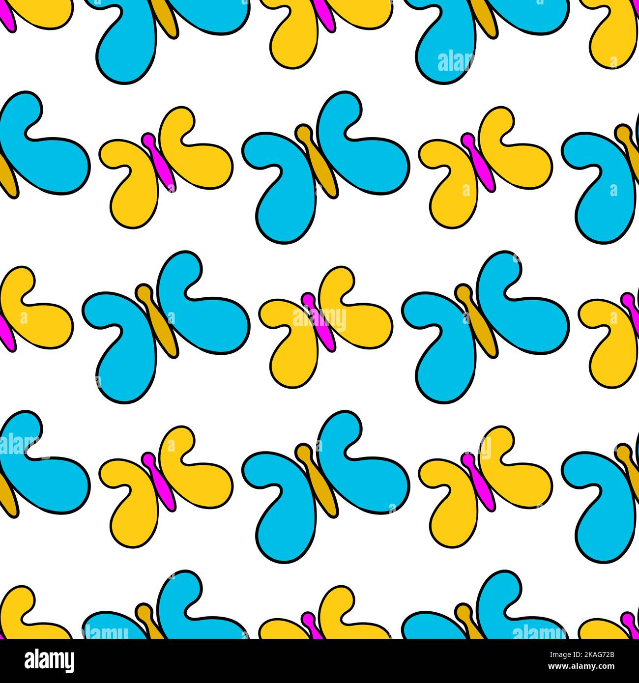 A seamless pattern of butterflies on a white background, perfect for ...