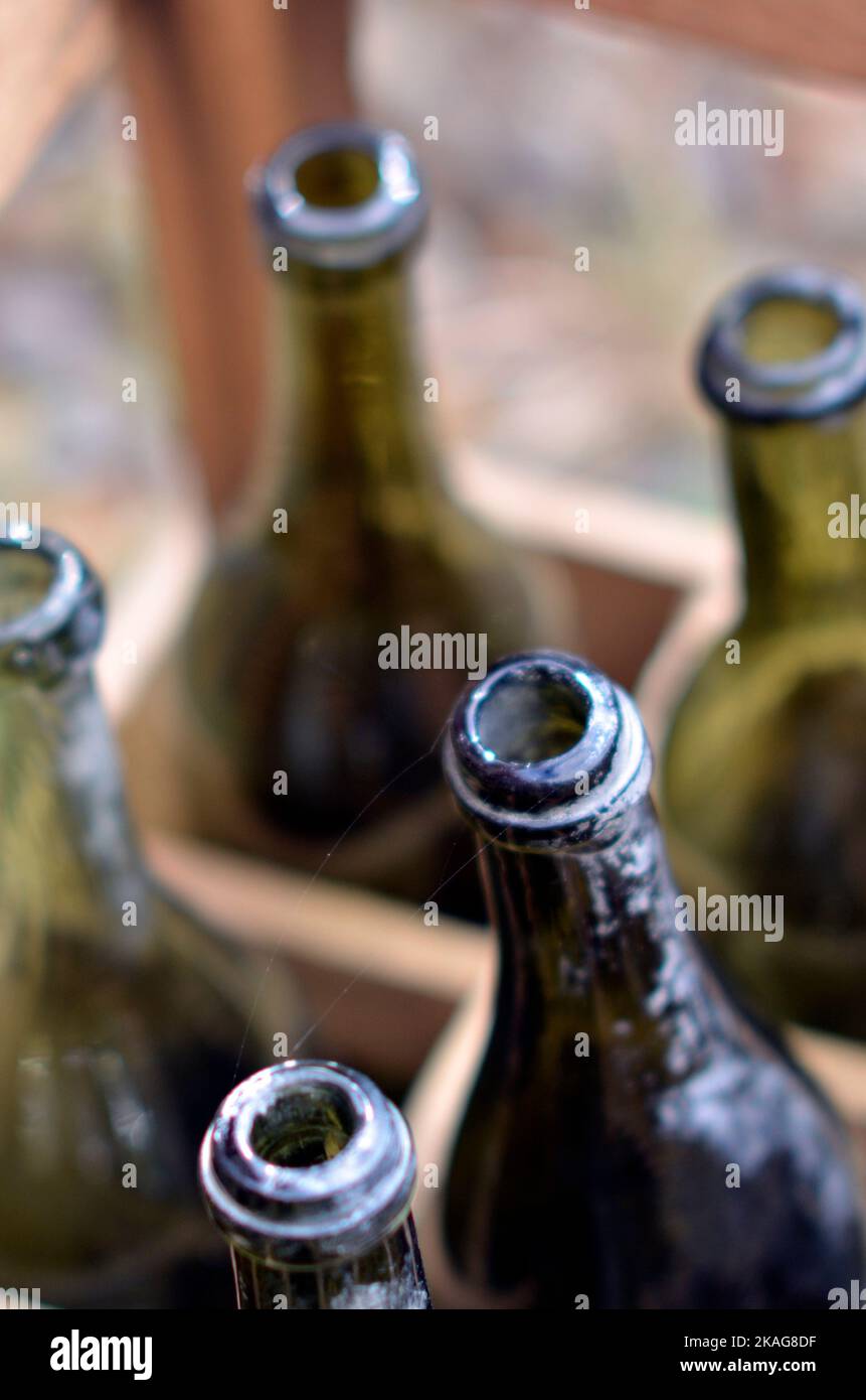 empty vintage bottles Stock Photo
