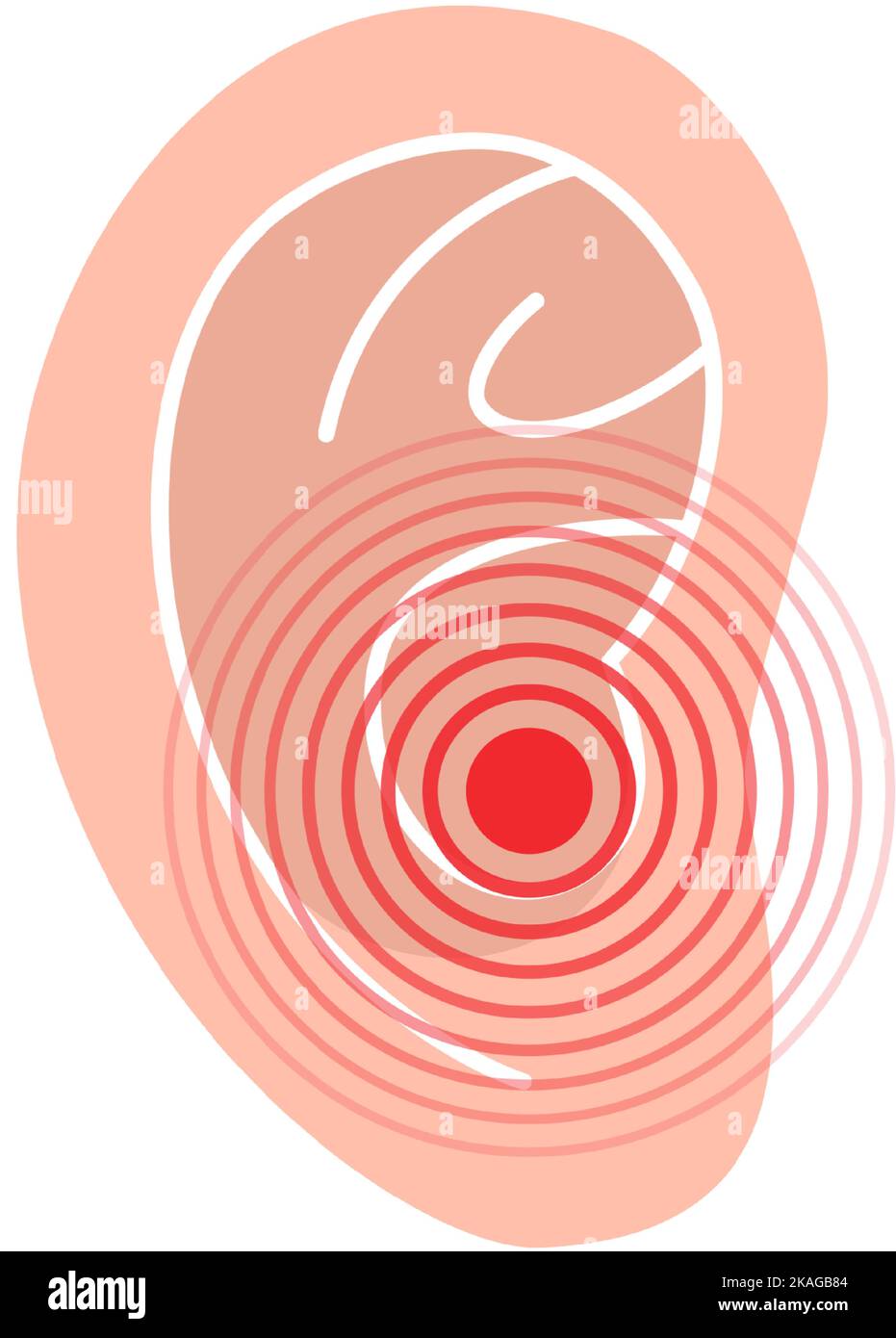 Human ear pain symbol. Ear ache icon. Vector illustration. Human body