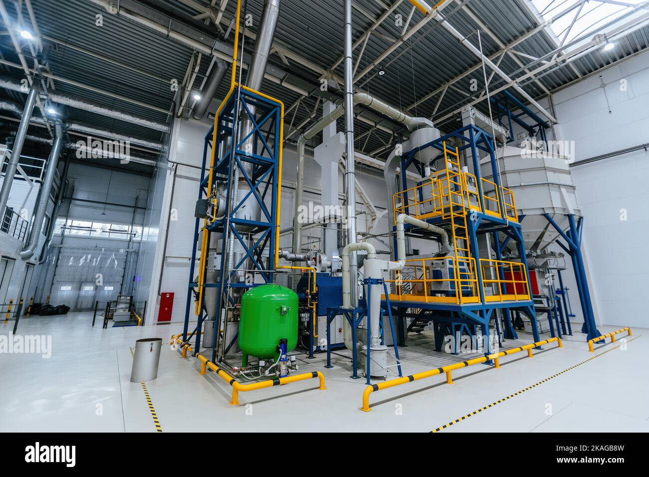 Large modern industrial automated coffee processing plant Stock Photo