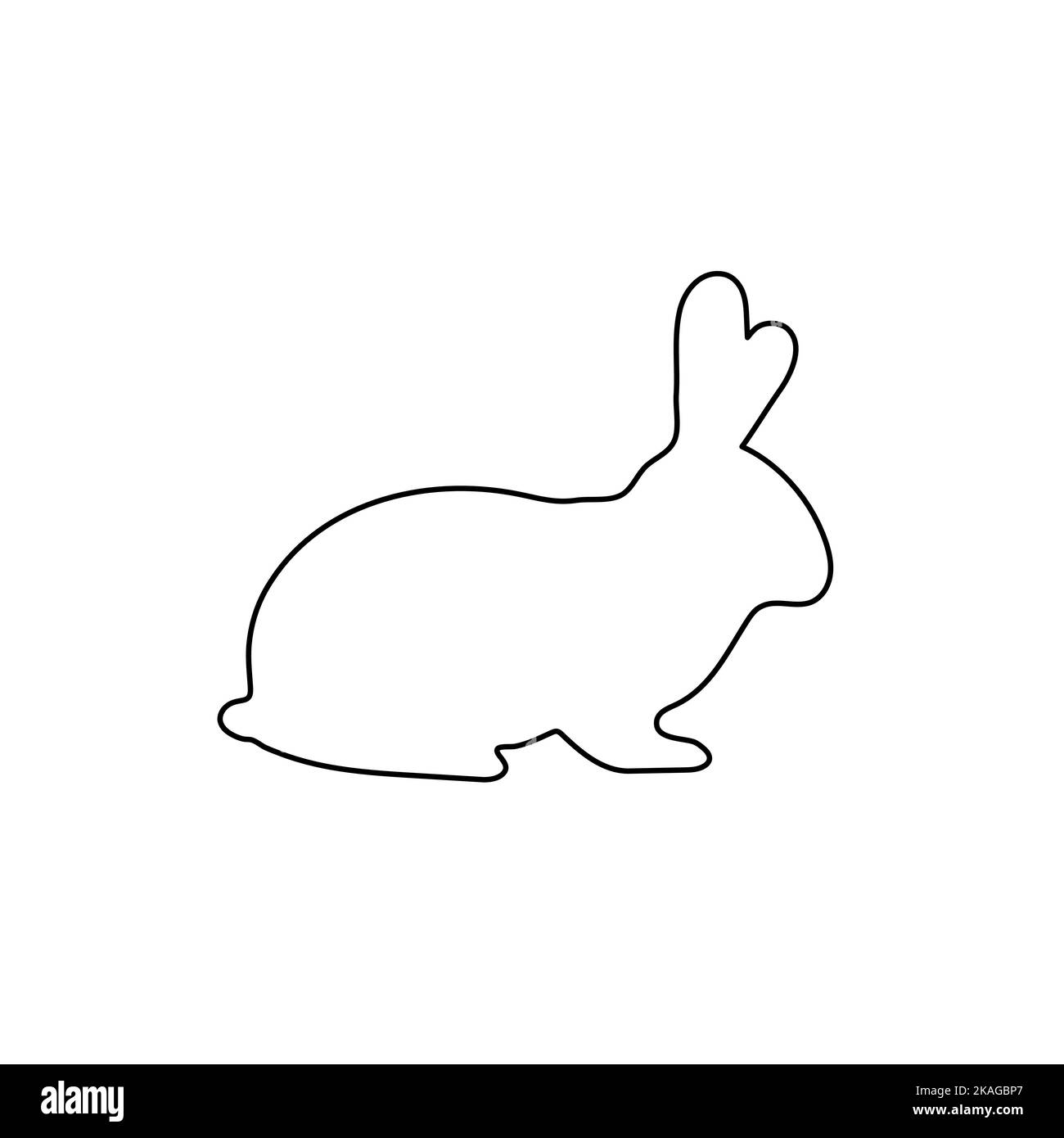 Rabbit animal silhouette simple line vector. Stock Vector