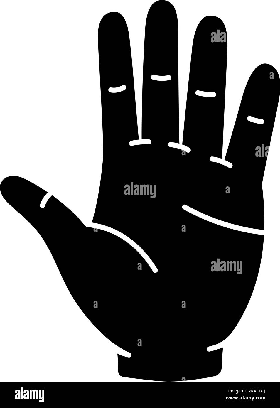 Hand silhouette. Hand symbol. Black human palm icon. Vector