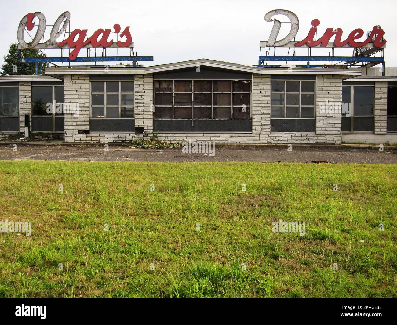 The former Olga's Diner at the intersection of Routes 73 and 70 in