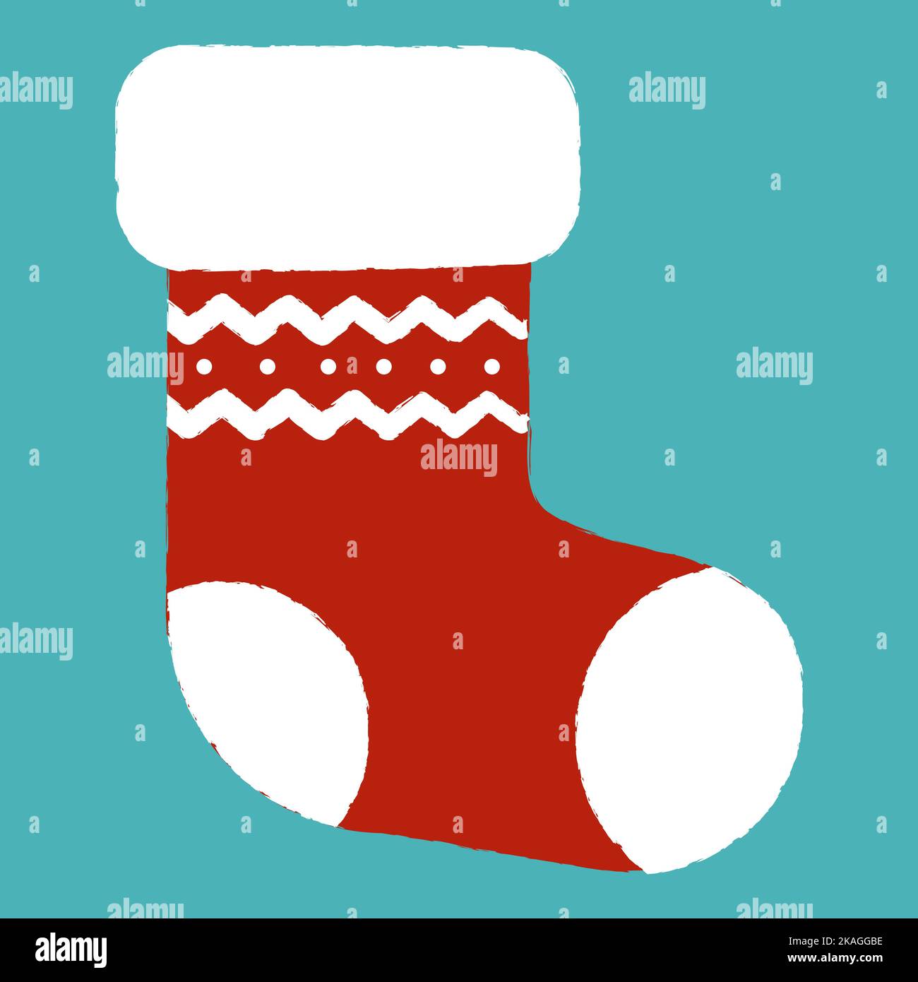 Simple flat vector illustration of a Christmas boot. Stock Vector