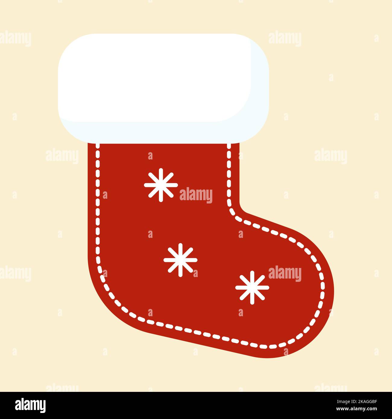 Simple flat vector illustration of a Christmas boot. Stock Vector