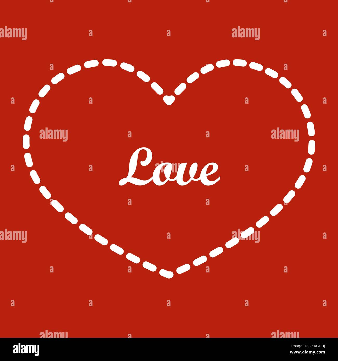 Red heart outline Stock Vector Images - Alamy