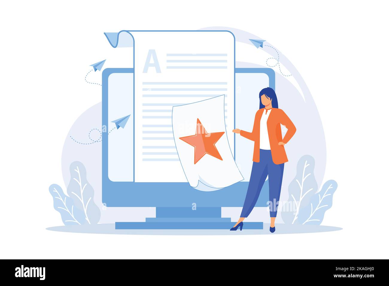 Article evaluation, editing. Internet blogging, content management, search engine optimization. SEO marketing, copywriting idea design element Stock Vector