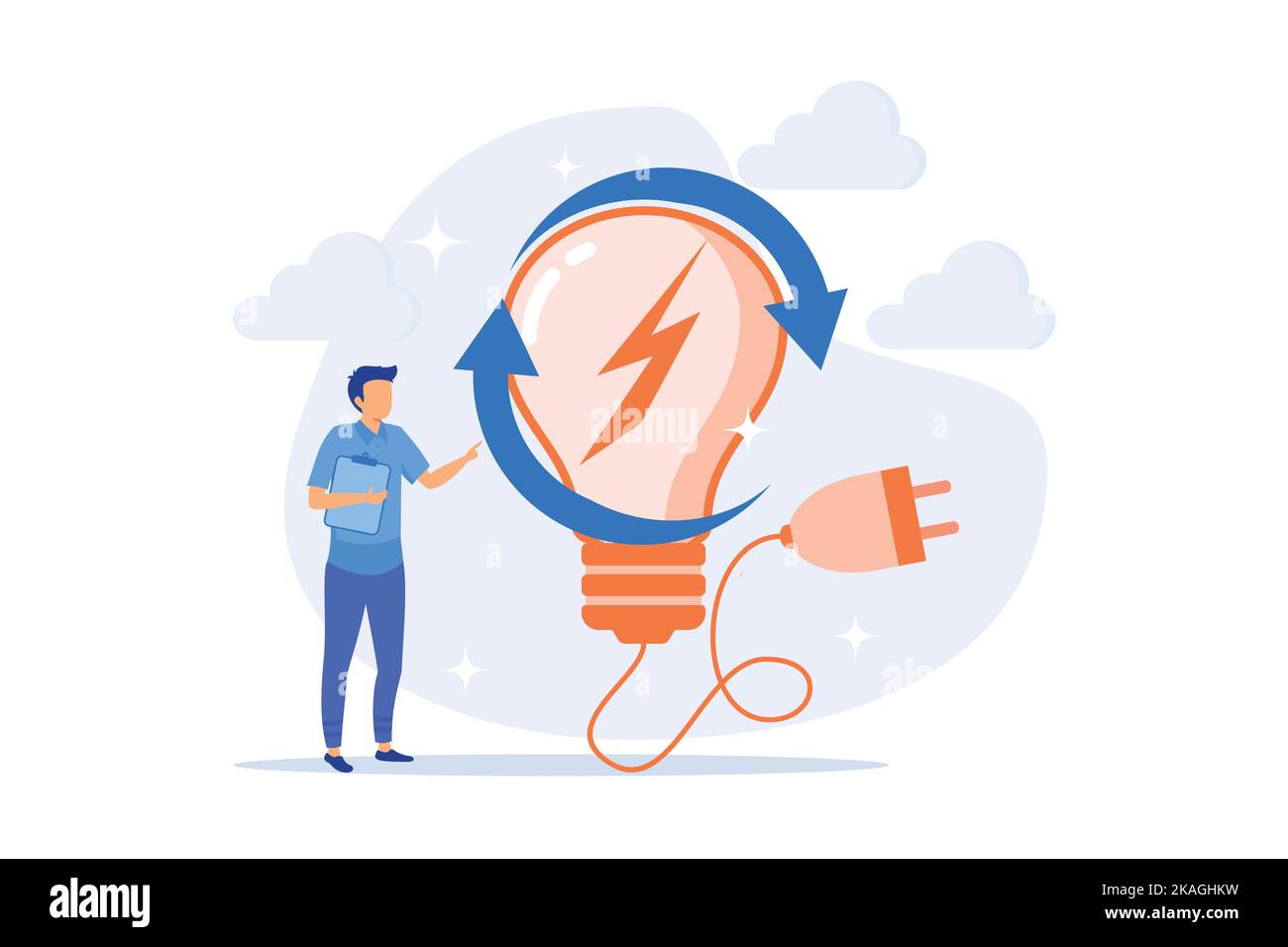 Electric charge, electricity generation, light production. Female PC