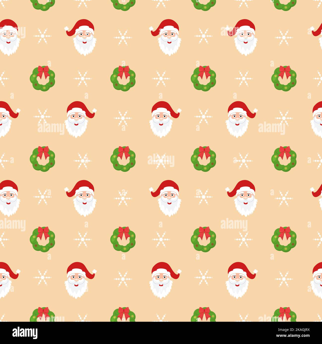Christmas Background Seamless Pattern Design With Santa Claus, Tree ...