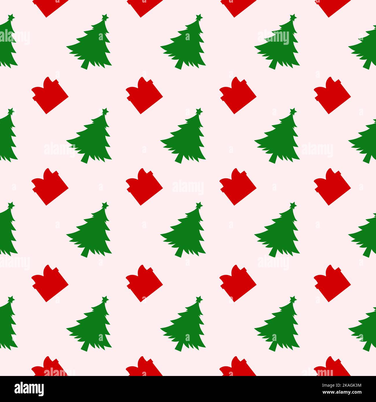 Christmas Background Seamless Pattern Design With Santa Claus, Tree ...