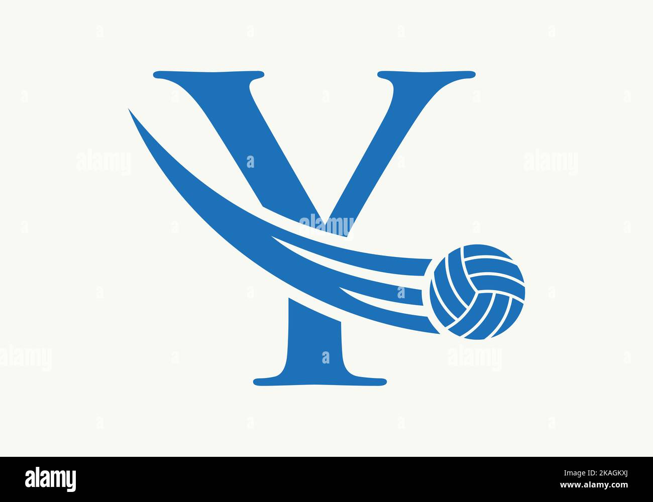 Letter Y Volleyball Logo Design Sign. Volleyball Sports Logotype Symbol Vector Template Stock Vector