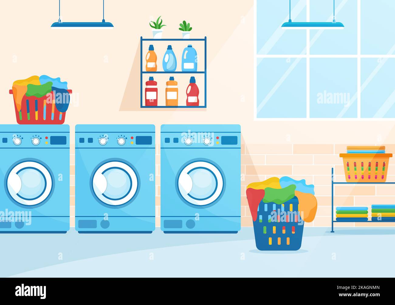 Dry Cleaning Store Service with Washing Machines, Dryers and Laundry