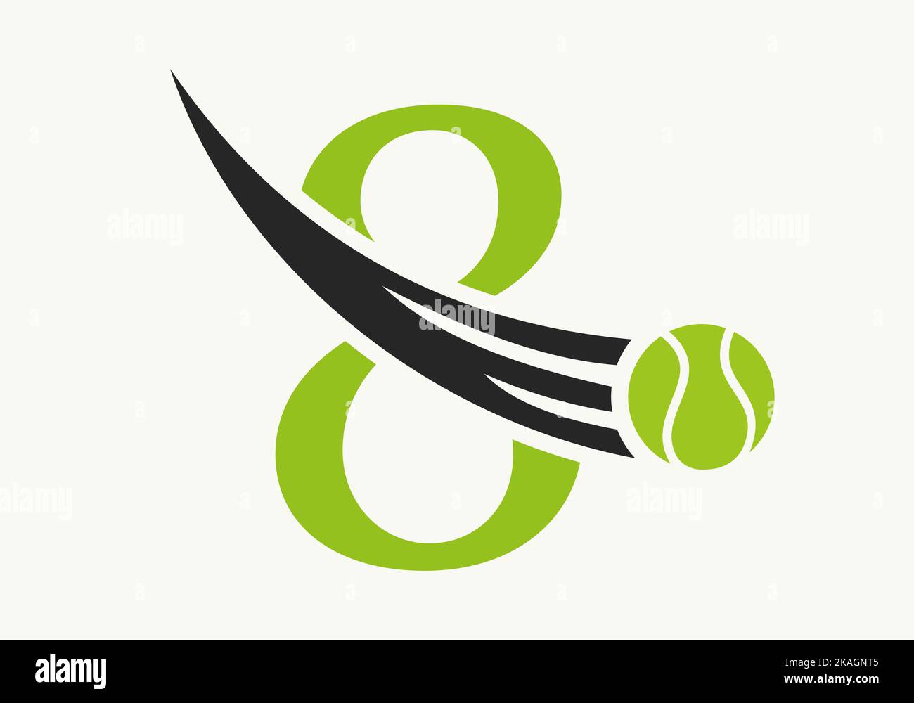 Letter 8 Tennis Logo Design Template. Tennis Sport Academy Sign, Club