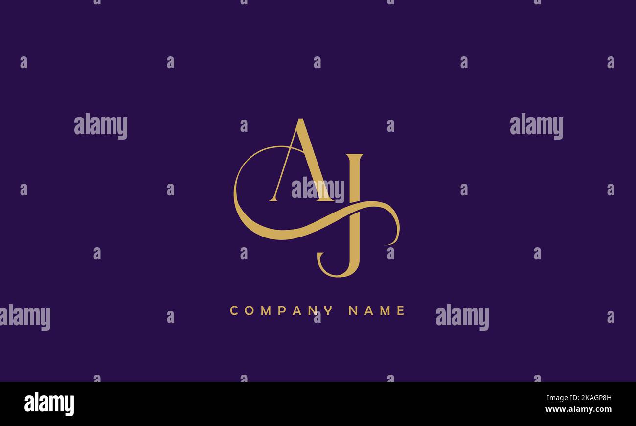 AJ, JA Abstract Letters Logo Monogram Stock Vector